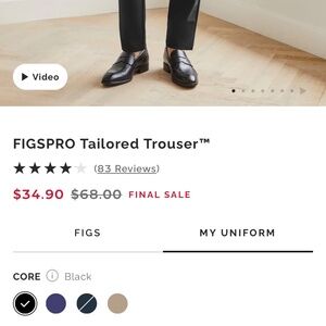 FigsPro Tailored Trouser Men Small NWT